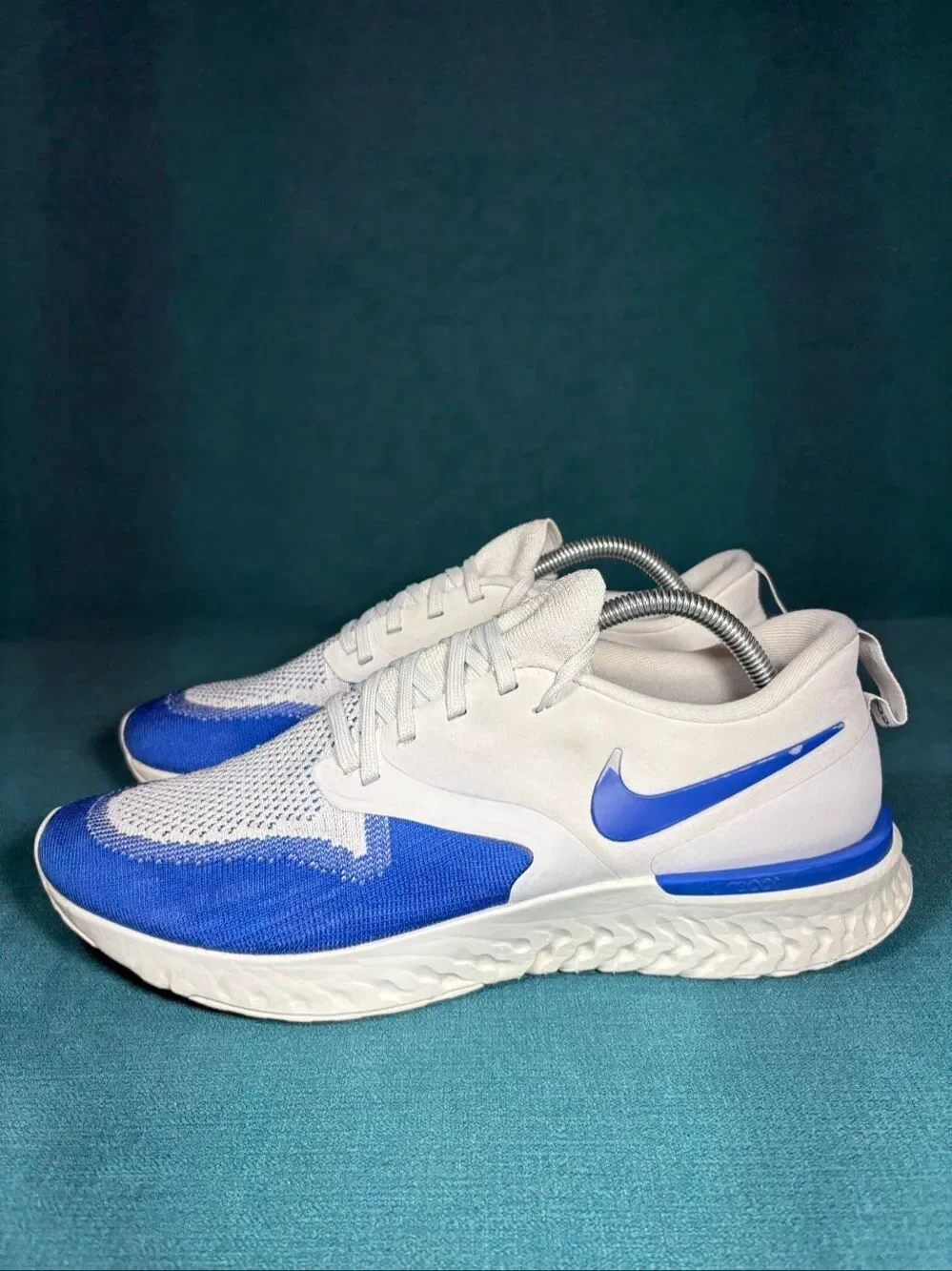 Nike Epic React Flyknit 1 Mens Size 11 Running Shoes White Racer Blue AH1015-004